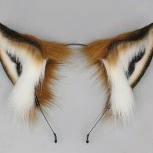 Fluffy Faux Fur Fox Ears Cute Costume Headband Realistic NEW